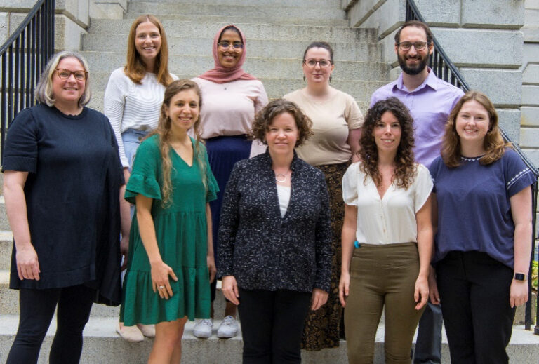 Members of Dr. Dunn’s laboratory: Top row left to right: Madison Bigler, Nitasha Siddique, Mona Le Luyer, Alexandre Lussier Bottom row left to right: Alison Hoffnagle, Samantha Stoll, Erin Dunn, Simone Lussier, Grace Burke